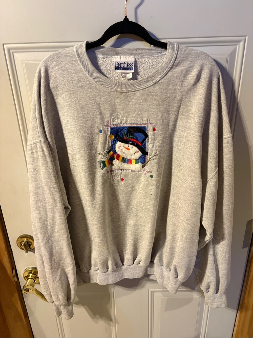 Endless Designs Snowman Embroidered Crewneck Sweatshirt Size 2X